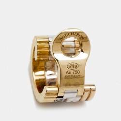 Boucheron Quatre White Edition Ceramic Diamond 18k Three Tone Gold Single Clip Earring