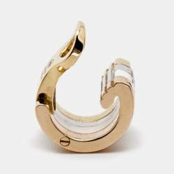 Boucheron Quatre White Edition Ceramic Diamond 18k Three Tone Gold Single Clip Earring