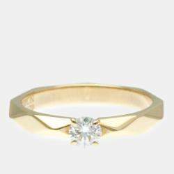 Boucheron 18K Pink Gold Diamond Facette Ring EU 51