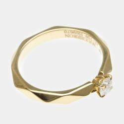 Boucheron 18K Pink Gold Diamond Facette Ring EU 51