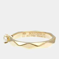 Boucheron 18K Pink Gold Diamond Facette Ring EU 51