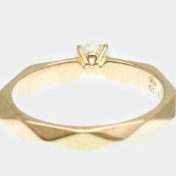 Boucheron 18K Pink Gold Diamond Facette Ring EU 51