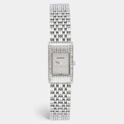 Boucheron Silver Diamonds Stainless Steel Reflet Women's Wristwatch 18 mm (With 8 Straps)