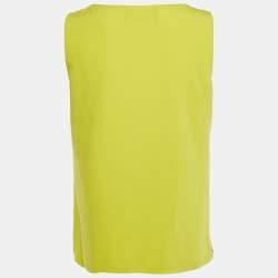 Pre Owned Boutique Moschino Volt Green Ice Cream Print Crepe Sleeveless Top S