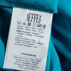 Pre Owned Boutique Moschino Turquoise Blue Plisse Chiffon Overlay Detail Midi Dress S 