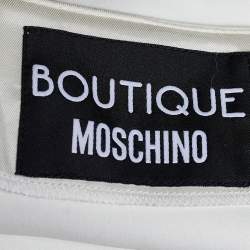 Pre Owned Boutique Moschino Monochrome Crepe Knee-Length Dress M