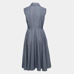 Pre Owned Boutique Moschino Blue Denim Sleeveless Dress M
