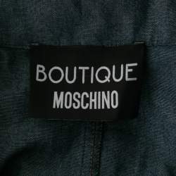 Pre Owned Boutique Moschino Blue Denim Sleeveless Dress M