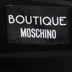 Pre Owned Boutique Moschino Black Crepe Crystal Embellished Detailed Dress L