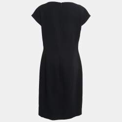 Pre Owned Boutique Moschino Black Crepe Crystal Embellished Detailed Dress L