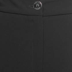 Pre Owned Boutique Moschino Black Crepe Wide Leg Trousers S