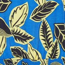 مملوكة مسبقًا Boutique Moschino Blue Printed Rayon Shirred Detail Mini Dress S
