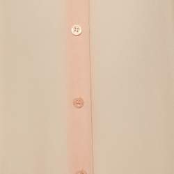 Pre Owned Boutique Moschino Pink Chiffon & Lace Detail Plisse Sleeve Shirt M