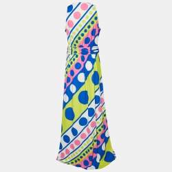 Pre Owned Boutique Moschino Multicolor Printed Jersey Sleeveless Maxi Dress M