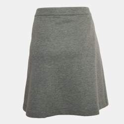 Pre Owned Boutique Moschino Grey Modal and Cotton Tweed Detail Mini Skirt L