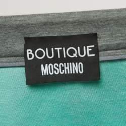 Pre Owned Boutique Moschino Grey Modal and Cotton Tweed Detail Mini Skirt L