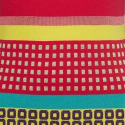 Pre Owned Boutique Moschino Patterned Lurex Knit Mini Dress M