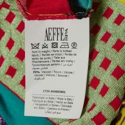 Pre Owned Boutique Moschino Patterned Lurex Knit Mini Dress M