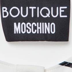 Pre Owned Boutique Moschino White Printed Crepe Sleeveless Top S