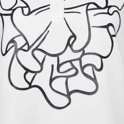 Pre Owned Boutique Moschino White Printed Crepe Sleeveless Top S