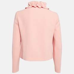 Pre Owned Boutique Moschino Pink Crepe Ruffle Detail Jacket S