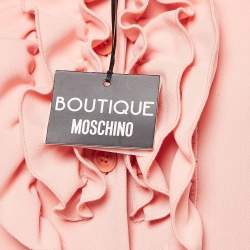 Pre Owned Boutique Moschino Pink Crepe Ruffle Detail Jacket S
