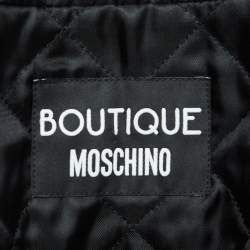 Pre Owned Boutique Moschino Black Tweed Coat and Skirt Suit M