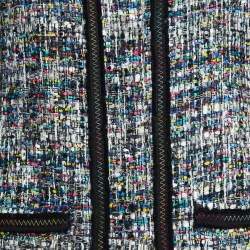 Pre Owned Boutique Moschino Black Tweed Coat and Skirt Suit M
