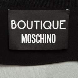 Boutique Moschino Black/White Dots Print Stretch Crepe Sweatshirt M