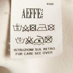 Pre Owned Boutique Moschino White Necklace Print Crepe Top M