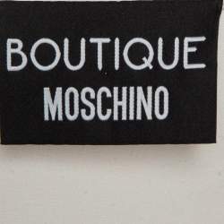 Pre Owned Boutique Moschino White Necklace Print Crepe Top M