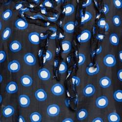 Pre Owned Boutique Moschino Black Dot Print Cotton Oversized Cropped Top S