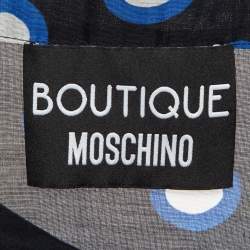 Pre Owned Boutique Moschino Black Dot Print Cotton Oversized Cropped Top S