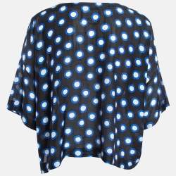 Pre Owned Boutique Moschino Black Dot Print Cotton Oversized Cropped Top S