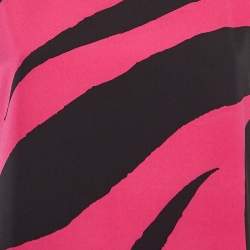 Pre Owned Boutique Moschino Black/Pink Zebra Print Jersey Sleeveless Dress M