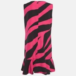 Pre Owned Boutique Moschino Black/Pink Zebra Print Jersey Sleeveless Dress M