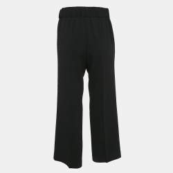 Pre Owned Boutique Moschino Black Crepe Wide Leg Pants S