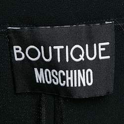 Pre Owned Boutique Moschino Black Crepe Wide Leg Pants S
