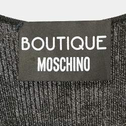 Pre Owned Boutique Moschino Black Lurex Knit Sleeveless Bodycon Dress M
