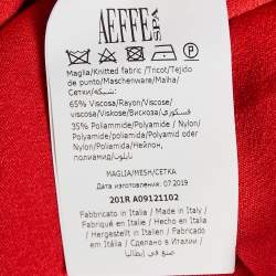 Pre Owned Boutique Moschino Red Stretch Knit Wrap Style Jumper M