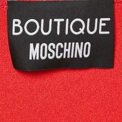 Pre Owned Boutique Moschino Red Stretch Knit Wrap Style Jumper M