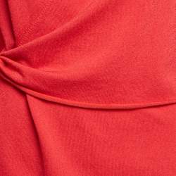 Pre Owned Boutique Moschino Red Stretch Knit Wrap Style Jumper M