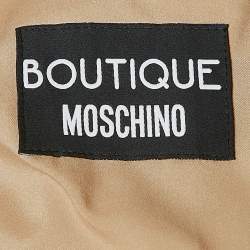 Pre Owned Boutique Moschino Beige Printed Chiffon Sleeveless Sheath Dress M