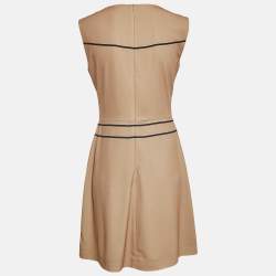 Pre Owned Boutique Moschino Beige Printed Chiffon Sleeveless Sheath Dress M