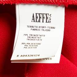 Pre Owned Boutique Moschino Red Crepe Flounced Mini Dress L