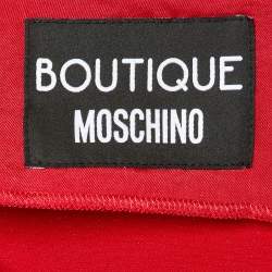 Pre Owned Boutique Moschino Red Crepe Flounced Mini Dress L