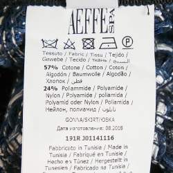 Pre Owned Boutique Moschino Blue Tweed Fringed Pencil Skirt M