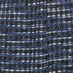 Pre Owned Boutique Moschino Blue Tweed Fringed Pencil Skirt M