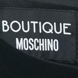 Pre Owned Boutique Moschino Black Crepe Chain Detail Mini Dress S