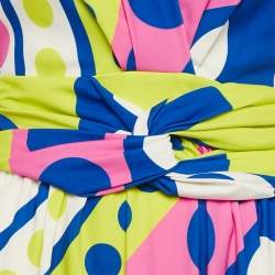 Boutique Moschino Multicolor Geometric Print Jersey Sleeveless Maxi Dress S